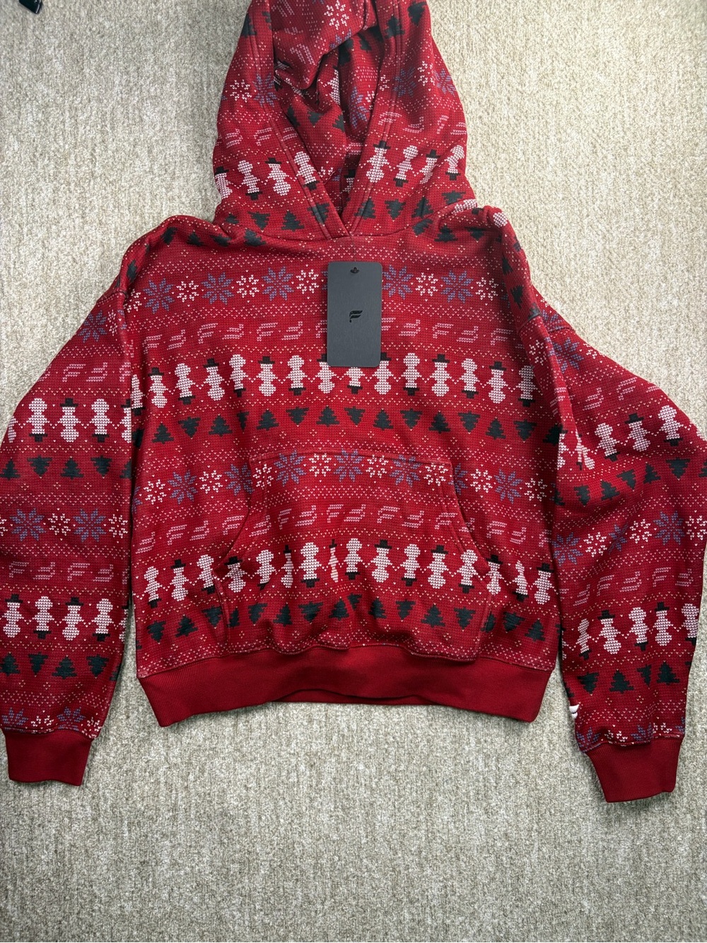Fabletics Red Holiday Fair Isle Crewneck Hoodie